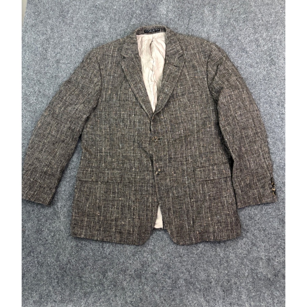 Hugo Boss Bertolucci Tweed Sport Coat Blazer Men's 44S Wool Silk Linen Made USA